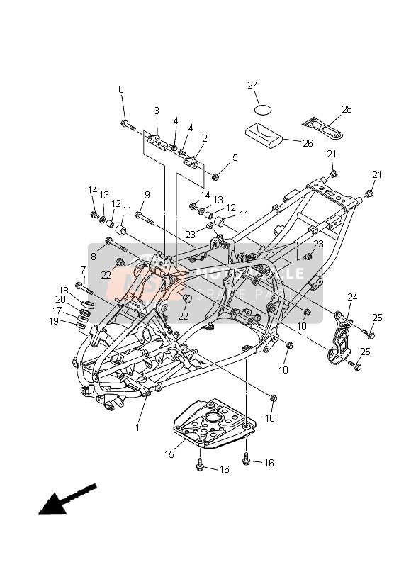 Yamaha YFM350 2013 Cadre pour un 2013 Yamaha YFM350