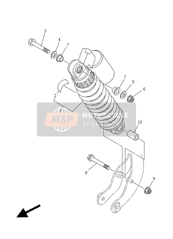 Yamaha YFM350 2013 Suspension arrière pour un 2013 Yamaha YFM350