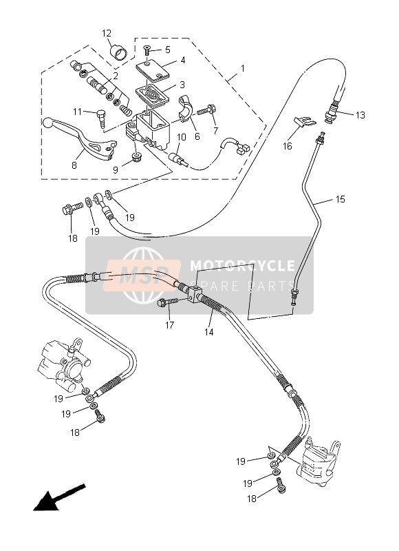 Yamaha YFM350 2013 Front Master Cylinder for a 2013 Yamaha YFM350