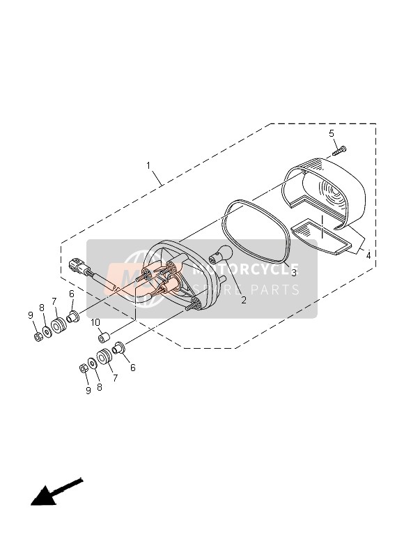 Yamaha YFM350 2013 Fanale Posteriore per un 2013 Yamaha YFM350