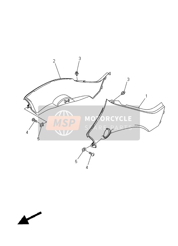 Yamaha YFM350R RAPTOR 2013 Cubierta lateral para un 2013 Yamaha YFM350R RAPTOR