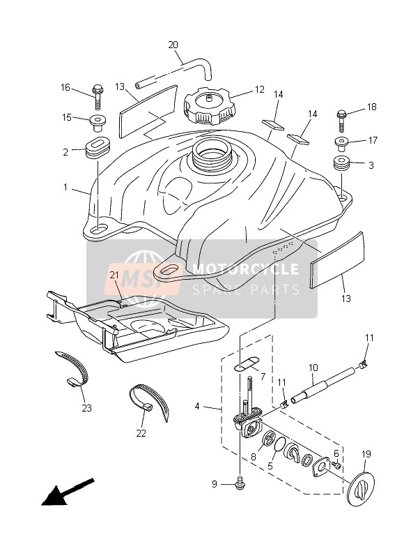 Yamaha YFM350R RAPTOR 2013 TANK für ein 2013 Yamaha YFM350R RAPTOR