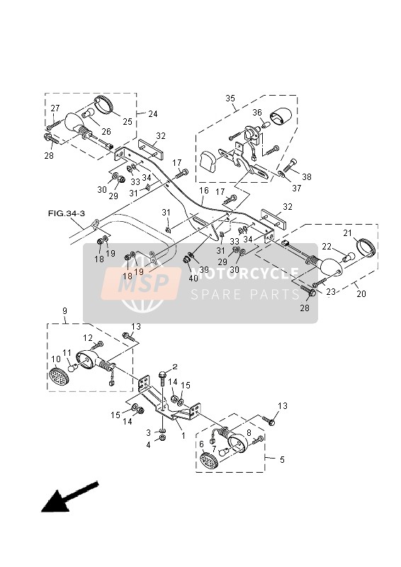 Yamaha YFM350R RAPTOR 2013 Luce lampeggiante per un 2013 Yamaha YFM350R RAPTOR