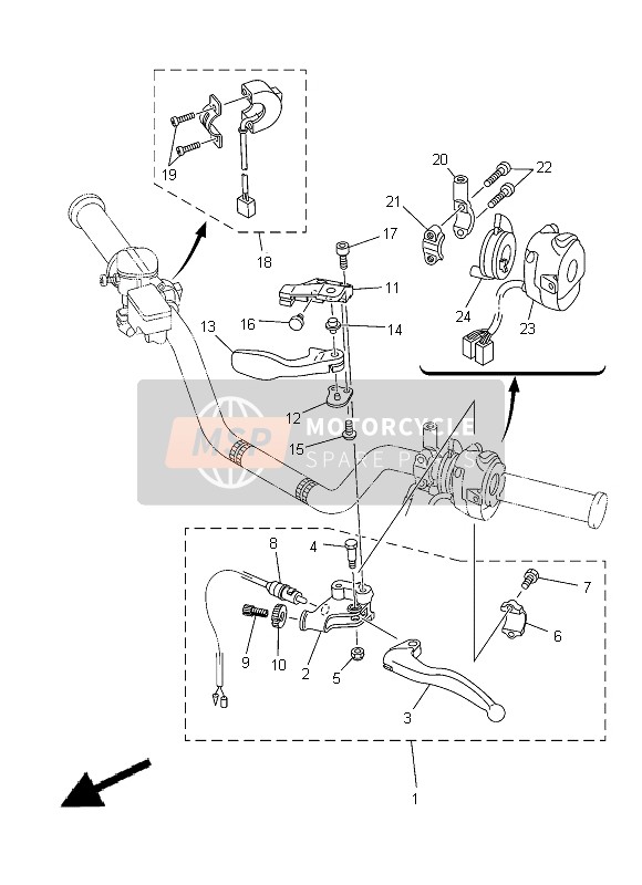 Yamaha YFM350R RAPTOR 2013 Handle Switch & Lever for a 2013 Yamaha YFM350R RAPTOR