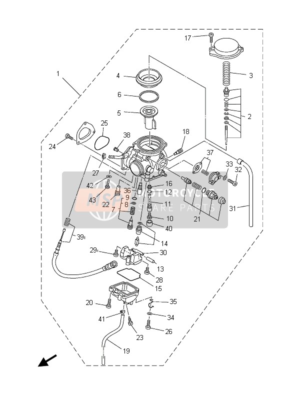 Yamaha YFM450FGD IRS GRIZZLY 4x4 2013 Carburettor for a 2013 Yamaha YFM450FGD IRS GRIZZLY 4x4