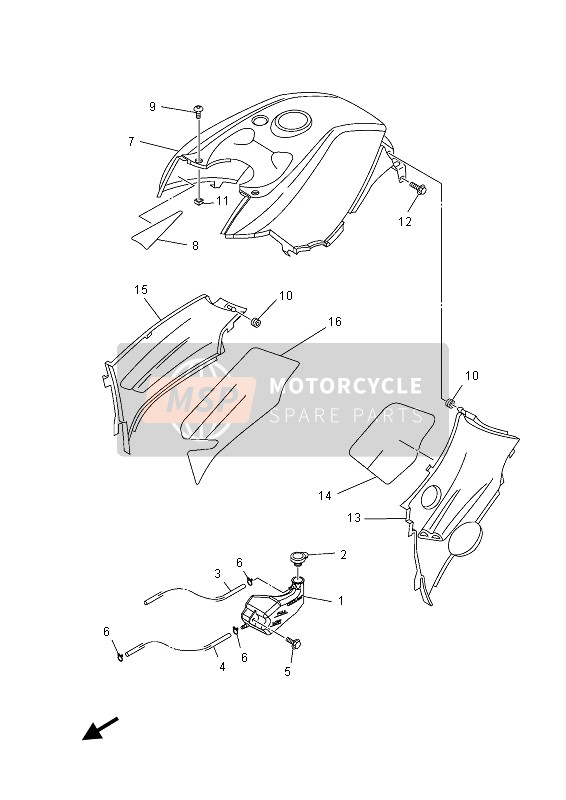 Yamaha YFM450FGD IRS GRIZZLY 4x4 2013 Couvercle latéral pour un 2013 Yamaha YFM450FGD IRS GRIZZLY 4x4