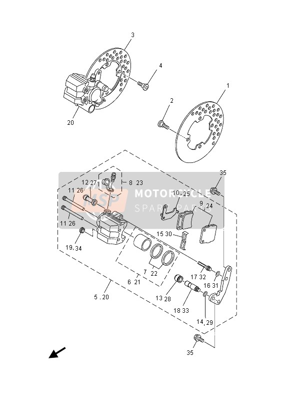 Yamaha YFM450FGD IRS GRIZZLY 4x4 2013 Front Brake Caliper for a 2013 Yamaha YFM450FGD IRS GRIZZLY 4x4