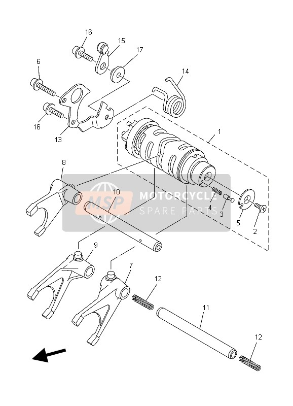 Yamaha TDM900 2006 Shift Cam & Fork for a 2006 Yamaha TDM900