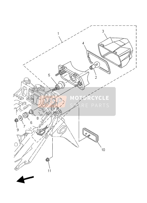 5PS847100100, Taillight Unit Assy, Yamaha, 0