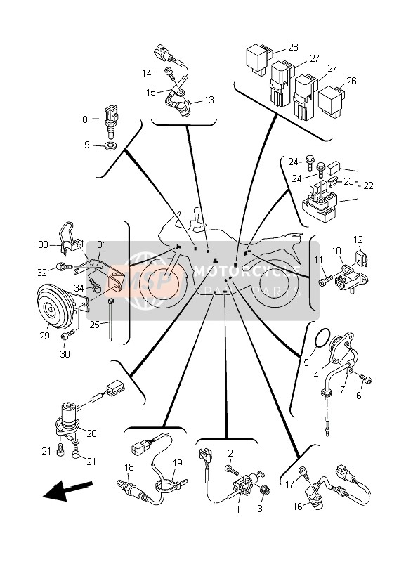 5PS825400000, Contacteur De POINT-, Yamaha, 2