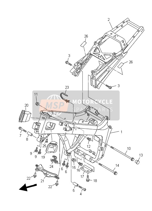 2B0211102000, Cadre Comp., Yamaha, 0