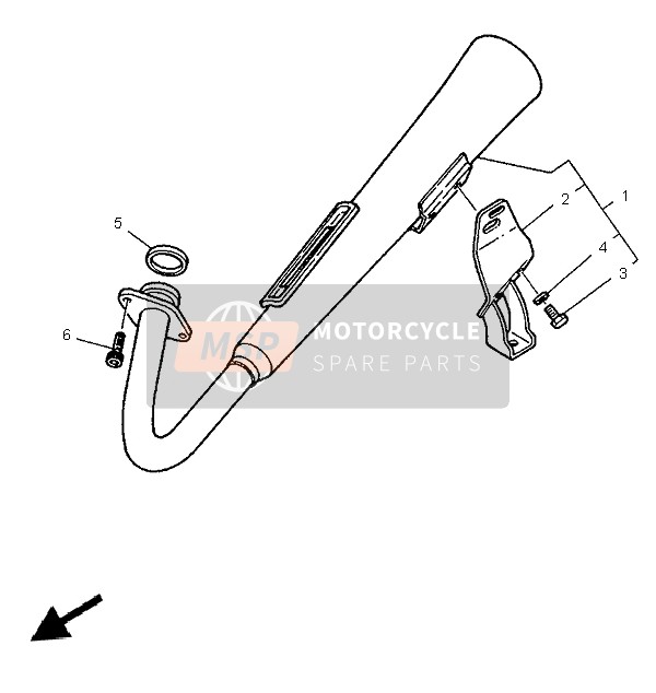 Yamaha SR125 1997 Exhaust for a 1997 Yamaha SR125