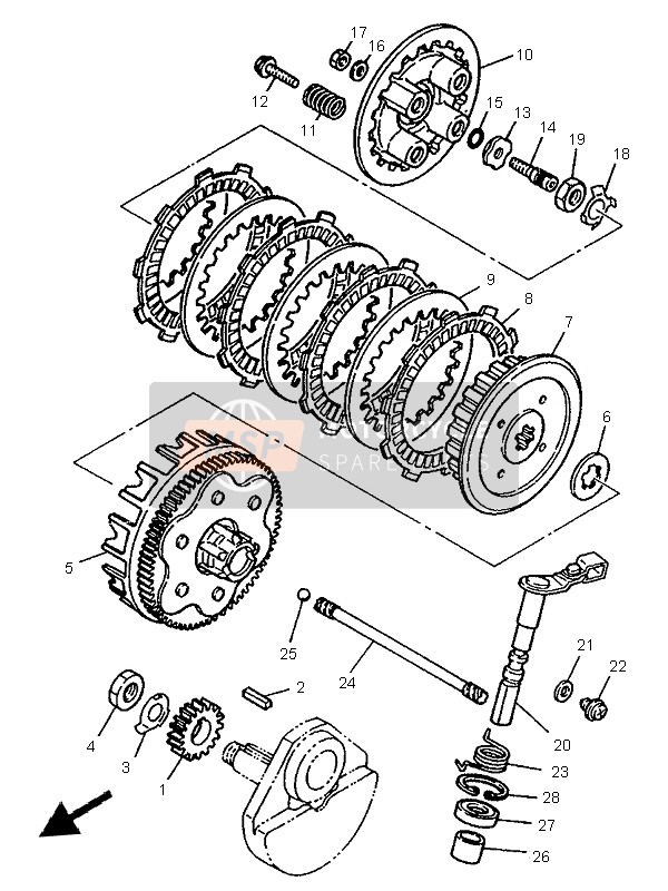 5H0161540000, Plate, Thrust 1, Yamaha, 1