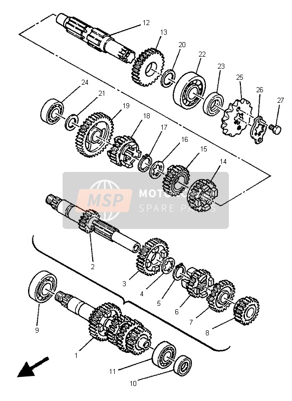 Yamaha SR125 1997 Transmission for a 1997 Yamaha SR125