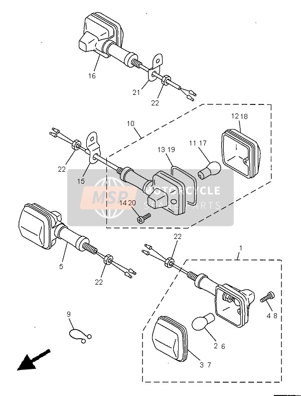 47J833120000, Lens, Flasher, Yamaha, 1