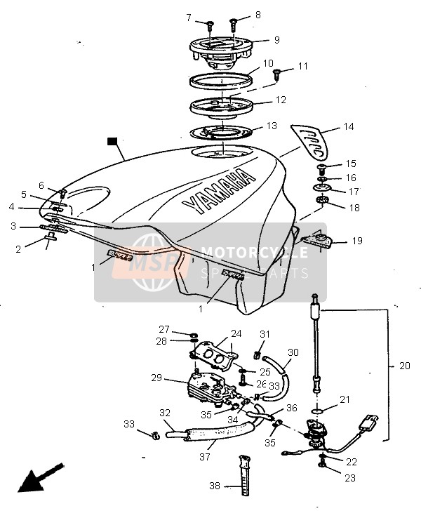 9131M0501400, Lagerbolzen, Yamaha, 5