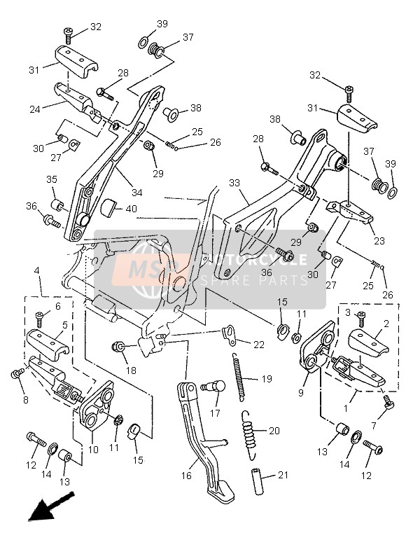 901100807100, Bolt, Hexagon Houder Head(38V), Yamaha, 2