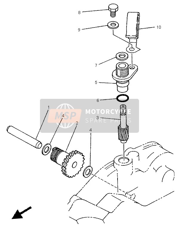 Yamaha TDR125 1997 Tachometer Gear for a 1997 Yamaha TDR125