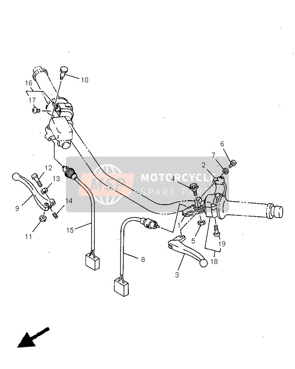 Yamaha TDR125 1997 Handle Switch & Lever for a 1997 Yamaha TDR125