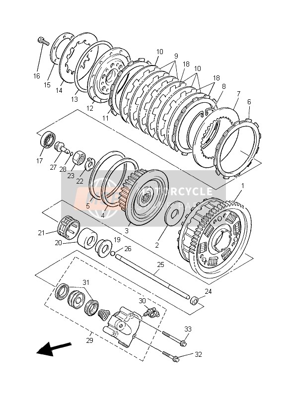 5EA161500100, Primary Driven Gear Comp., Yamaha, 2