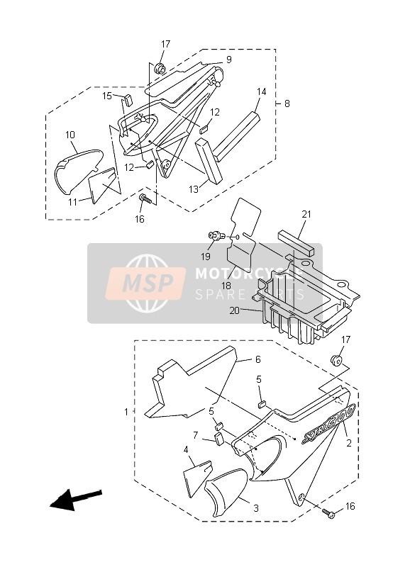 Yamaha XJR1300 2006 Couvercle latéral pour un 2006 Yamaha XJR1300