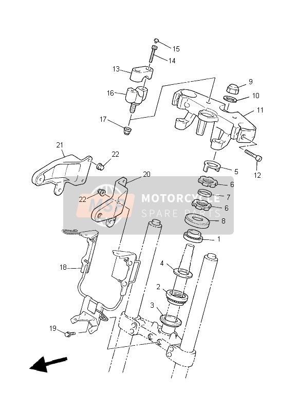 4H7234410138, Holder, Handle Upper, Yamaha, 1