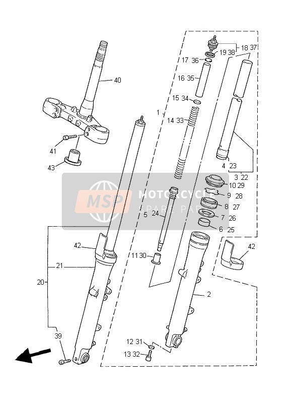 Yamaha XJR1300 2006 Front Fork for a 2006 Yamaha XJR1300