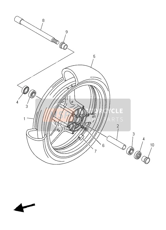 Yamaha XJR1300 2006 Front Wheel for a 2006 Yamaha XJR1300