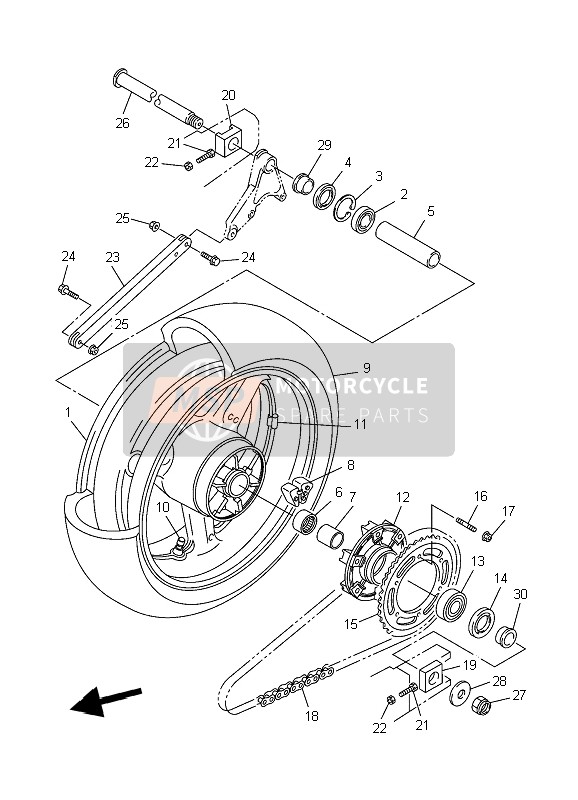 4XV253830000, Collier D'Axe De Rou, Yamaha, 1