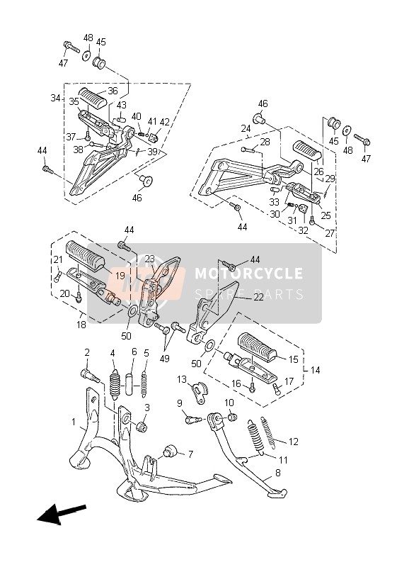 5LV274410100, REPOSE-PIEDS,  Arrier, Yamaha, 3