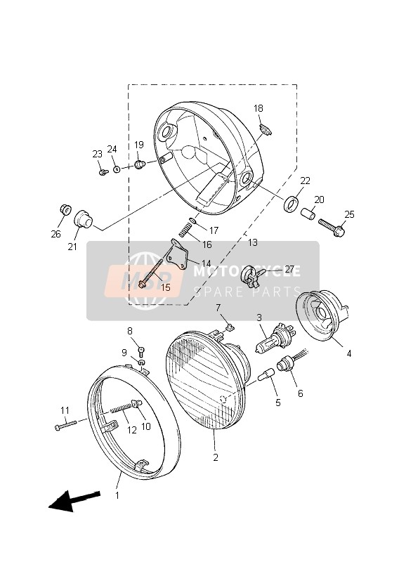 4KG843180000, Stutze, Scheinwerfer 1, Yamaha, 0