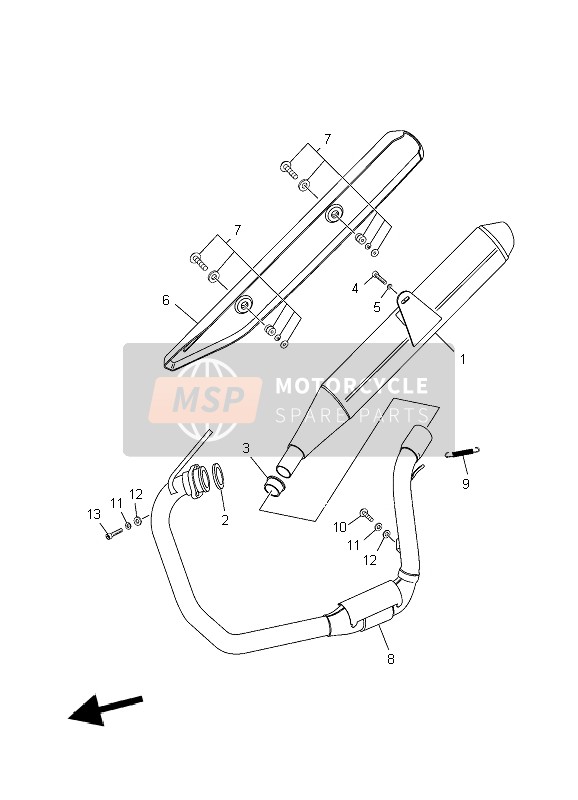 Yamaha XT125R 2006 Exhaust for a 2006 Yamaha XT125R