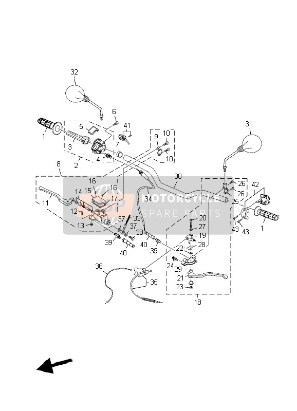 3D6F61110000, Lenker, Yamaha, 2