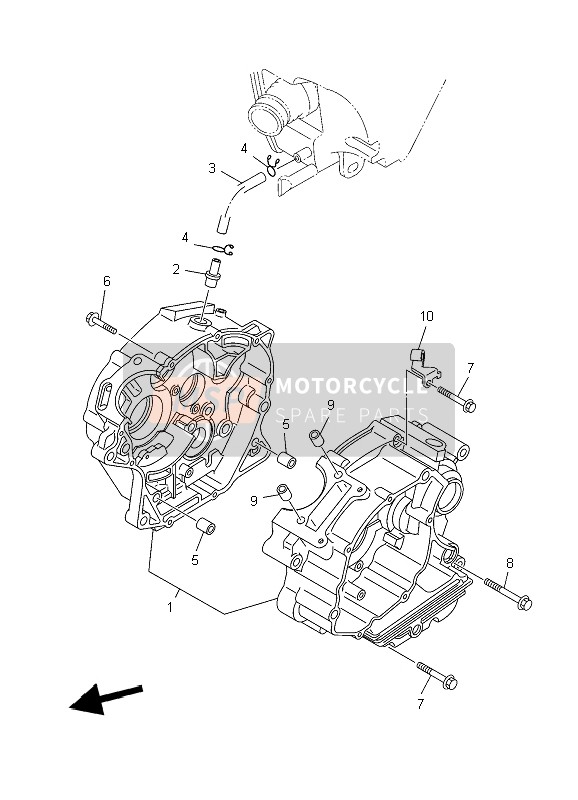 Yamaha XT125X 2006 Crankcase for a 2006 Yamaha XT125X