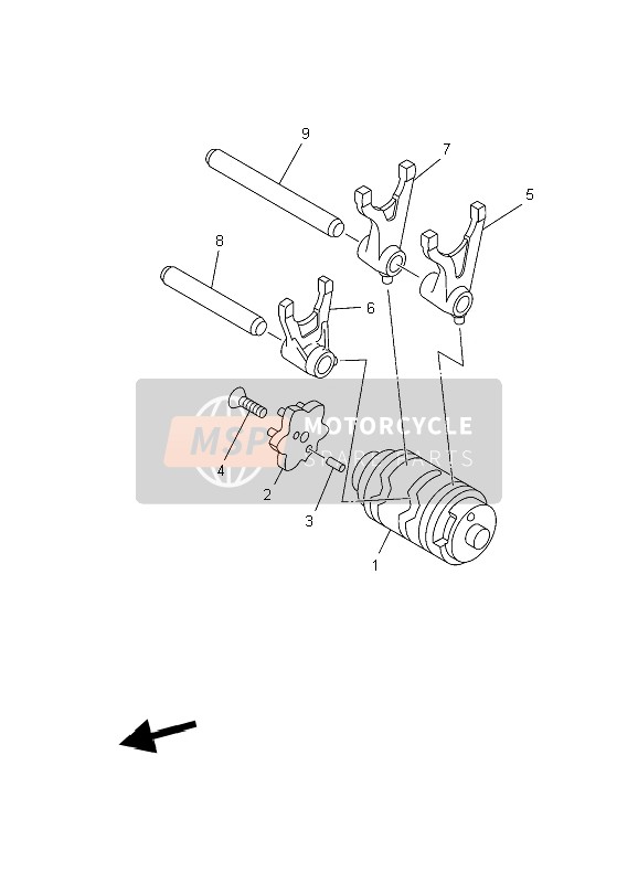 Yamaha XT125X 2006 Shift Cam & Fork for a 2006 Yamaha XT125X