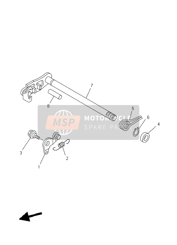 Yamaha XT125X 2006 Eje de cambio para un 2006 Yamaha XT125X