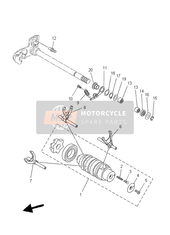 Yamaha XT660R 2006 Shift Cam & Fork for a 2006 Yamaha XT660R