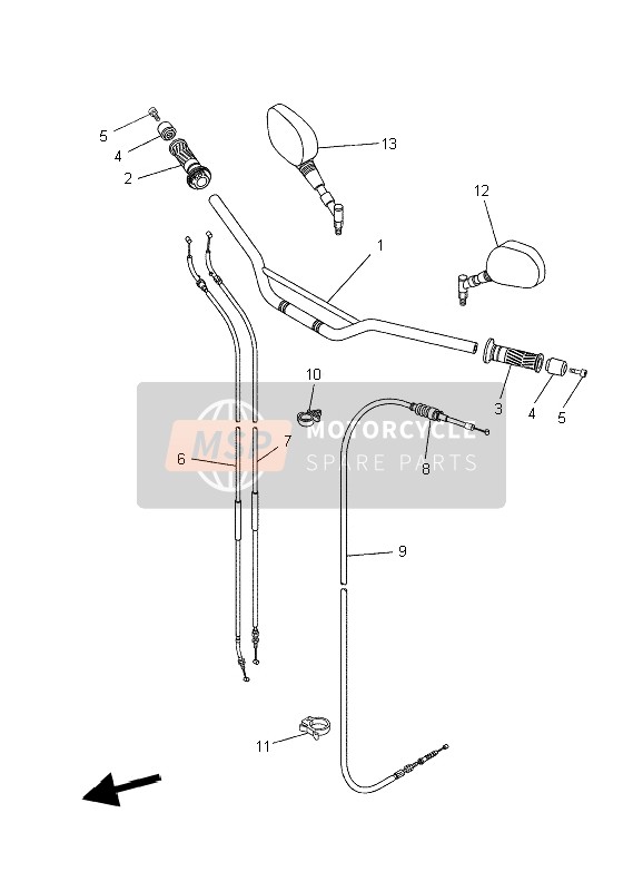 Yamaha XT660R 2006 Steering Handle & Cable for a 2006 Yamaha XT660R