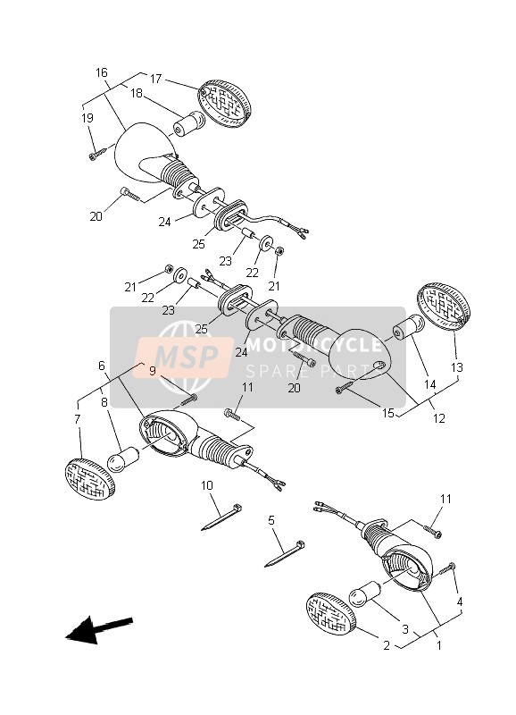 Yamaha XT660R 2006 Luz intermitente para un 2006 Yamaha XT660R