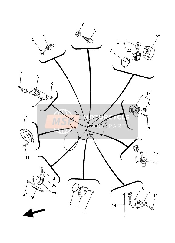 5VKF14530000, Support,  Commutateur, Yamaha, 2