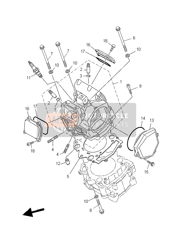 Yamaha XT660X 2006 Cylinder Head for a 2006 Yamaha XT660X