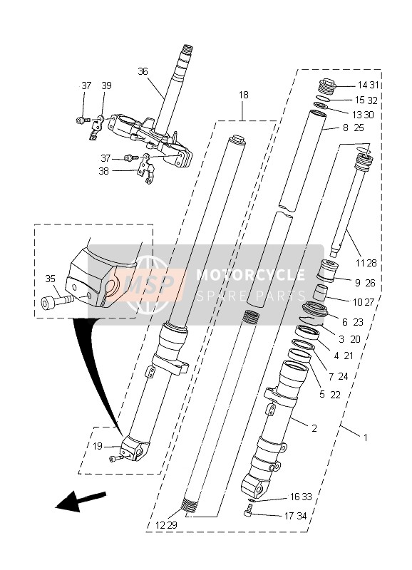 1D2F31410000, Feder,Vorderradgabel, Yamaha, 0