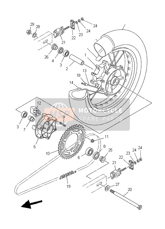 Yamaha XT660X 2006 Rear Wheel for a 2006 Yamaha XT660X