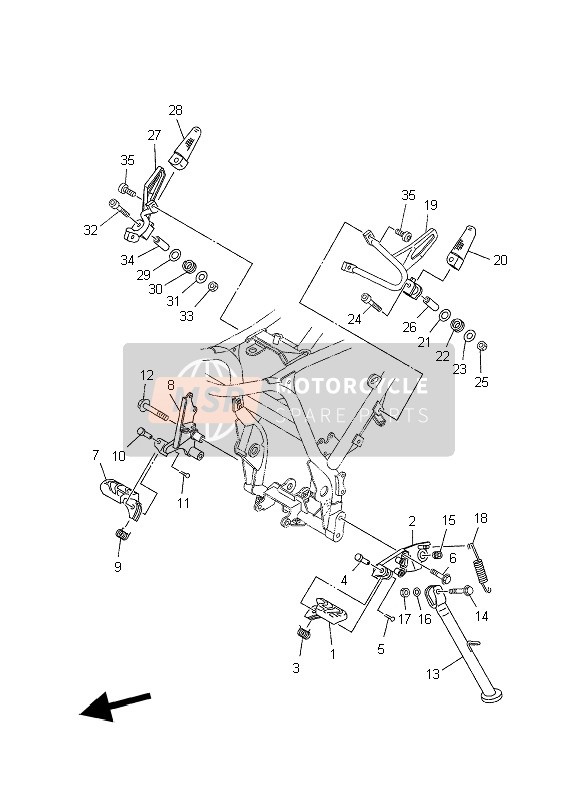 5VKF73111000, Bequille,  Laterale, Yamaha, 0