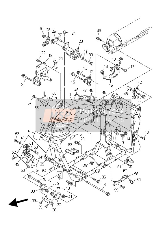 901051202500, Bolt, Flange, Yamaha, 1