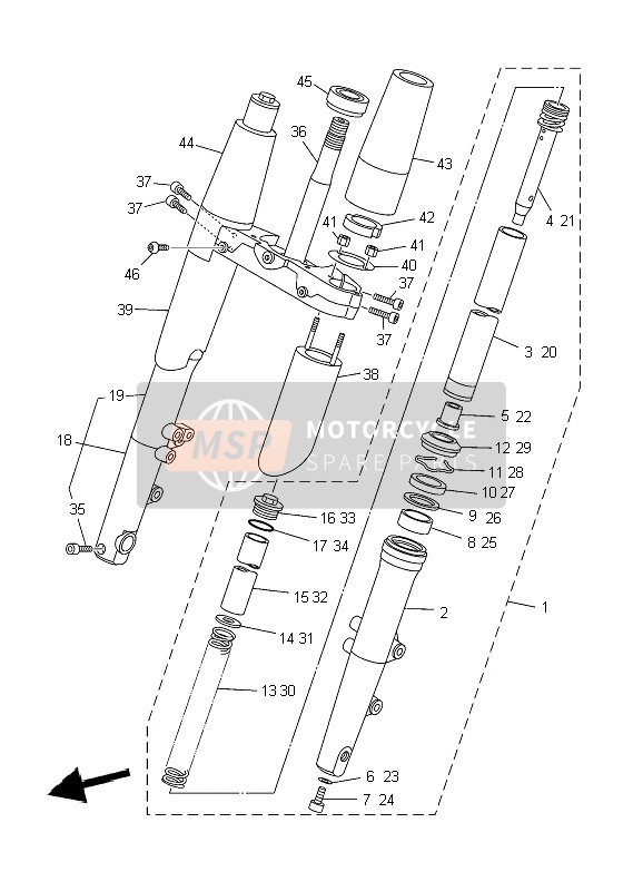 1D7231100000, Tube De Fourche Nue, Yamaha, 0