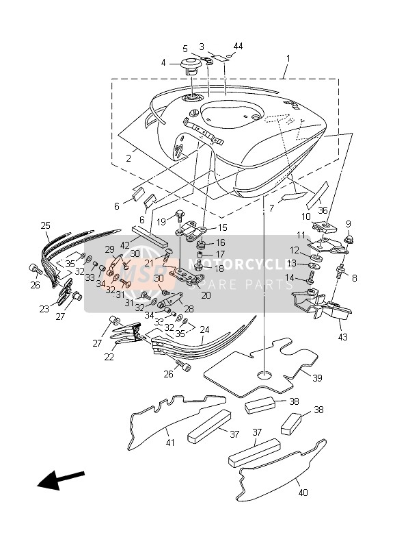 1D7YK24100P1, Fuel Tank Comp., Yamaha, 0