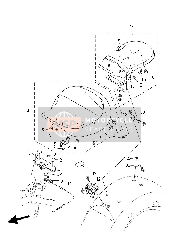 1D72475H0000, Bracket, Seat Lever 1, Yamaha, 3