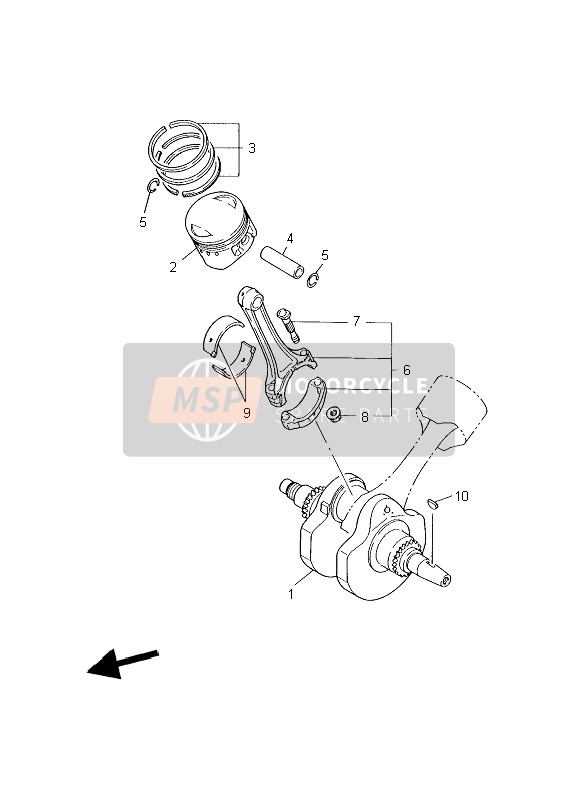 4VR116380100, Piston (1.00mm O/s), Yamaha, 0