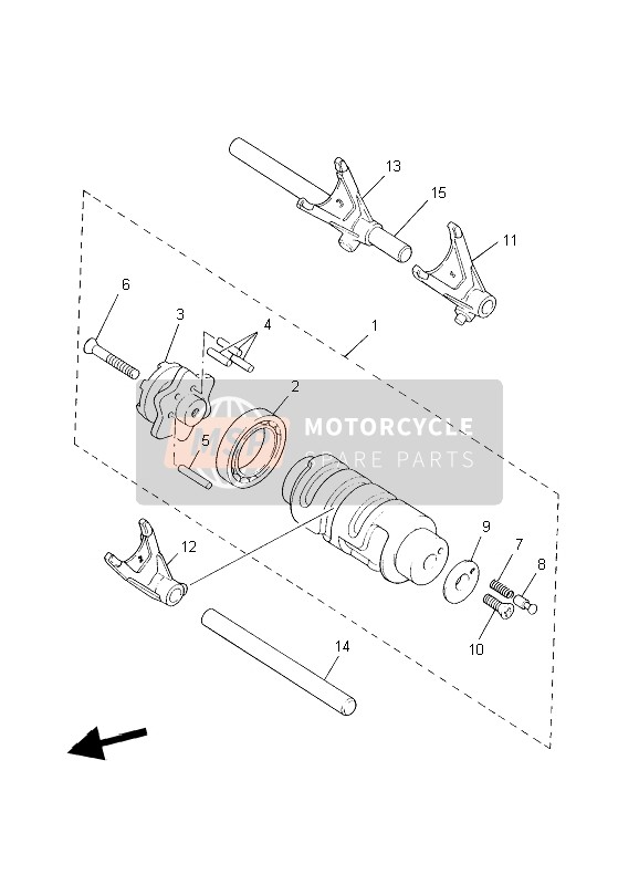 3YF185310000, Bar, Shift Fork Guide 1, Yamaha, 1